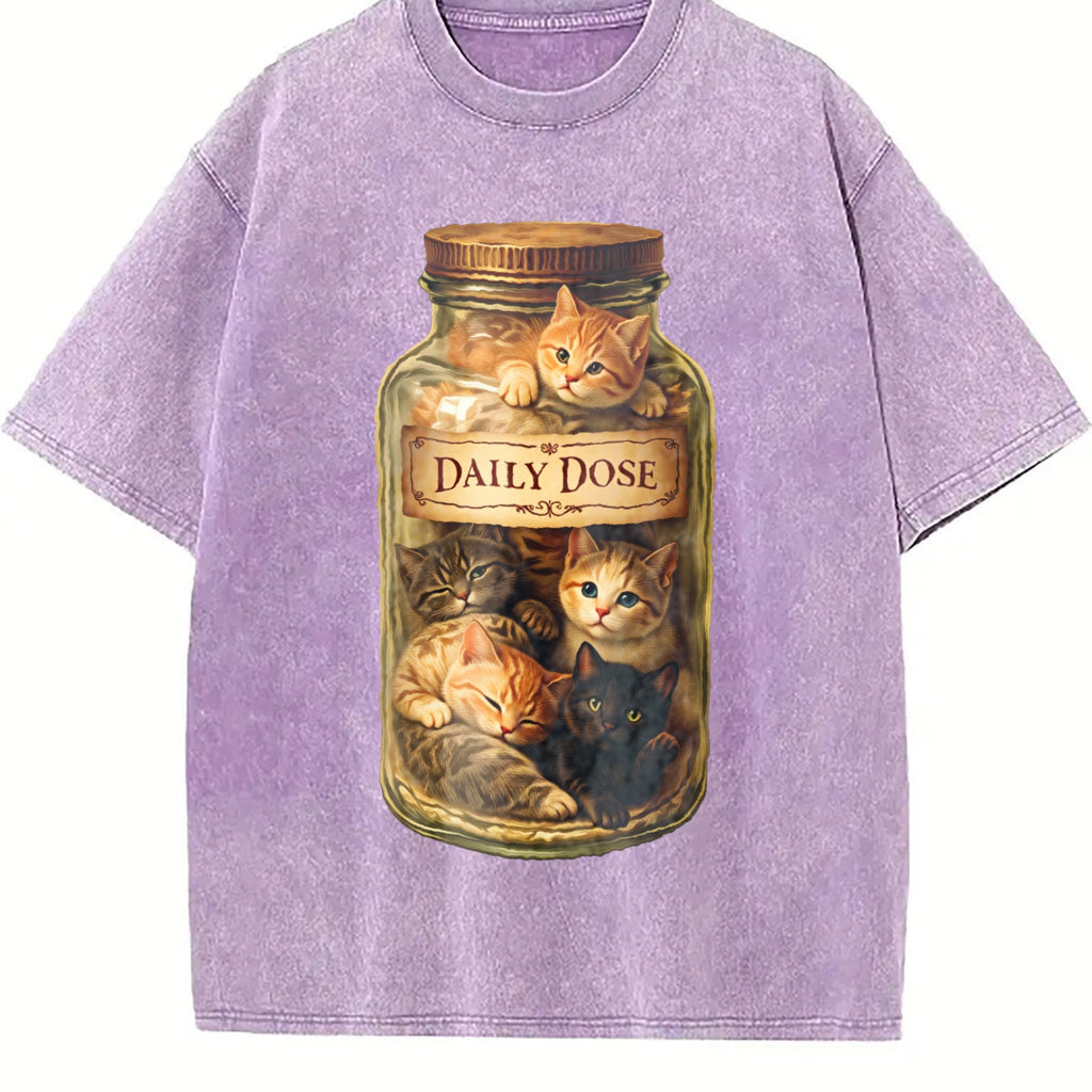Cat Vintage Washed T-Shirt product image 6