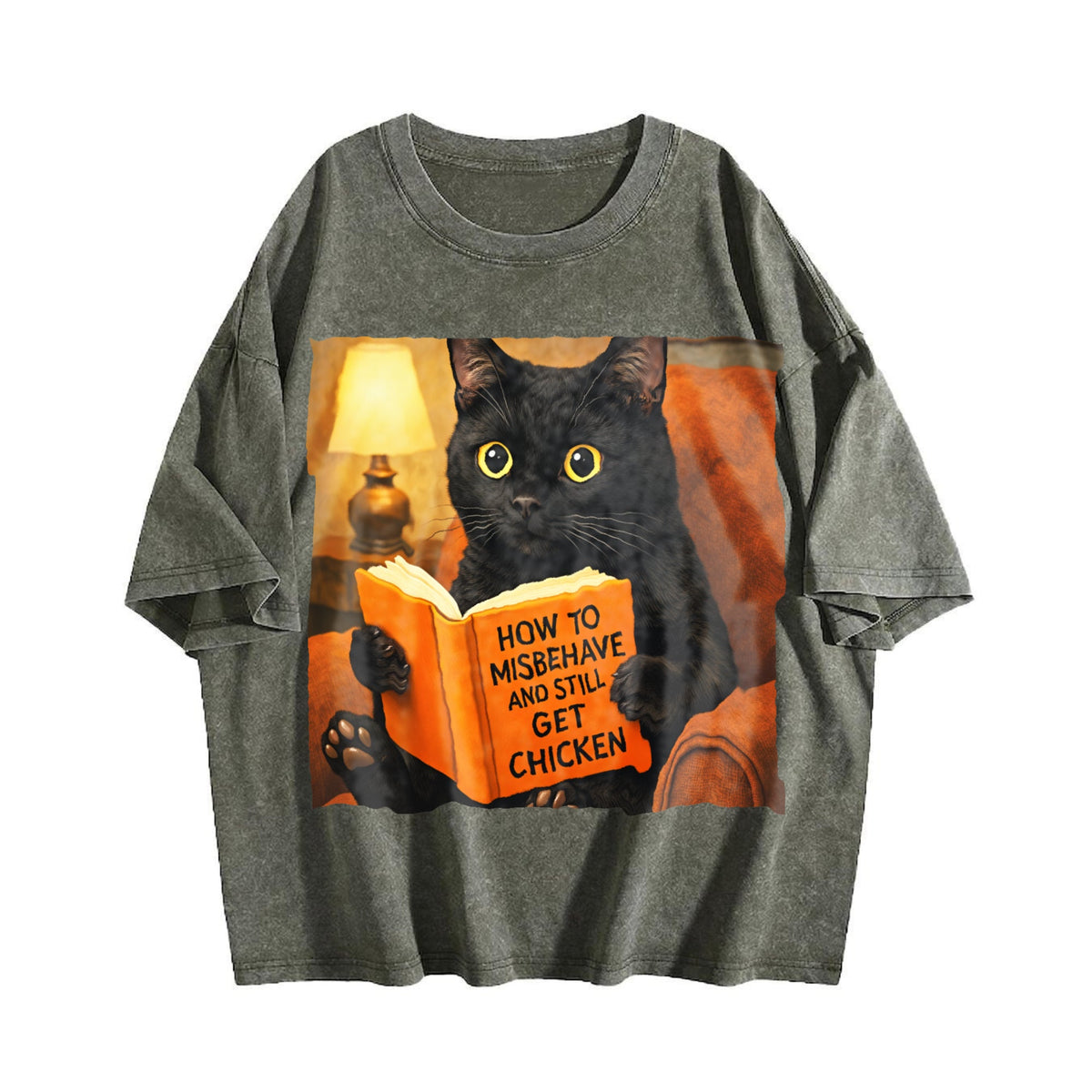 Funny Cat Vintage Washed T-Shirt product image 4