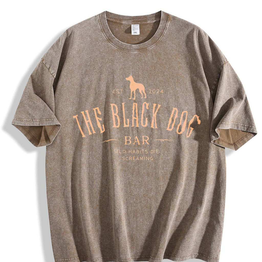 Dog And Letter Vintage Washed T-Shirt product image 3