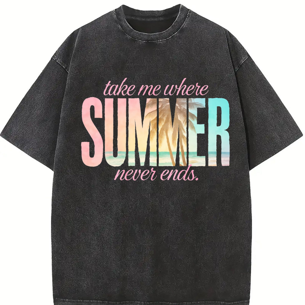 Take Me Where Summer Never Ends Vintage Washed T-Shirt product image 2