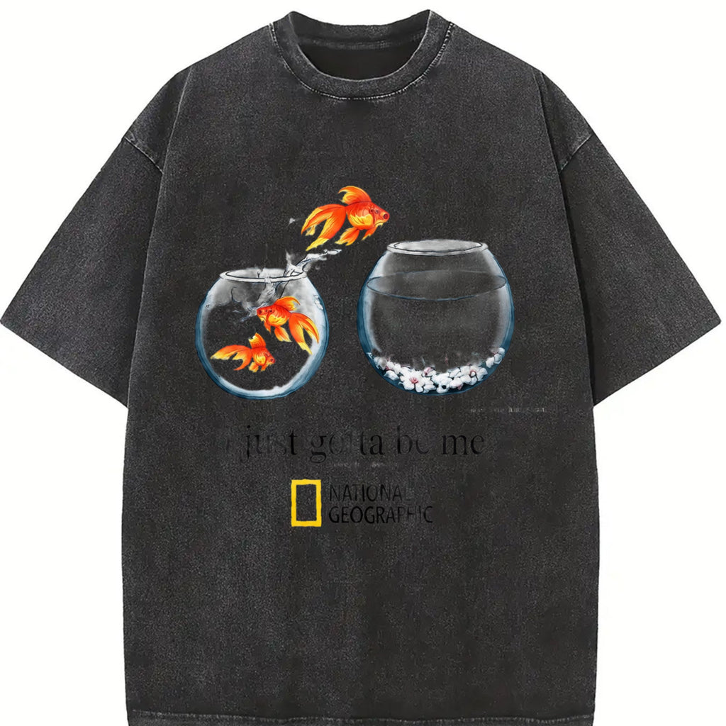 I Just Gotta Be Me Goldfish Vintage Washed T-Shirt product image 2