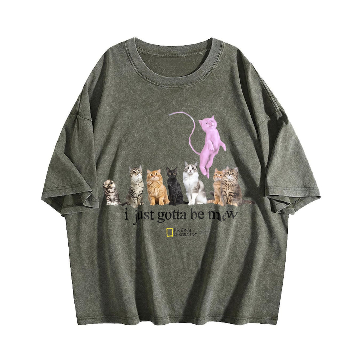 Cat I Just Gotta Be Mew Vintage Washed T-Shirt product image 4