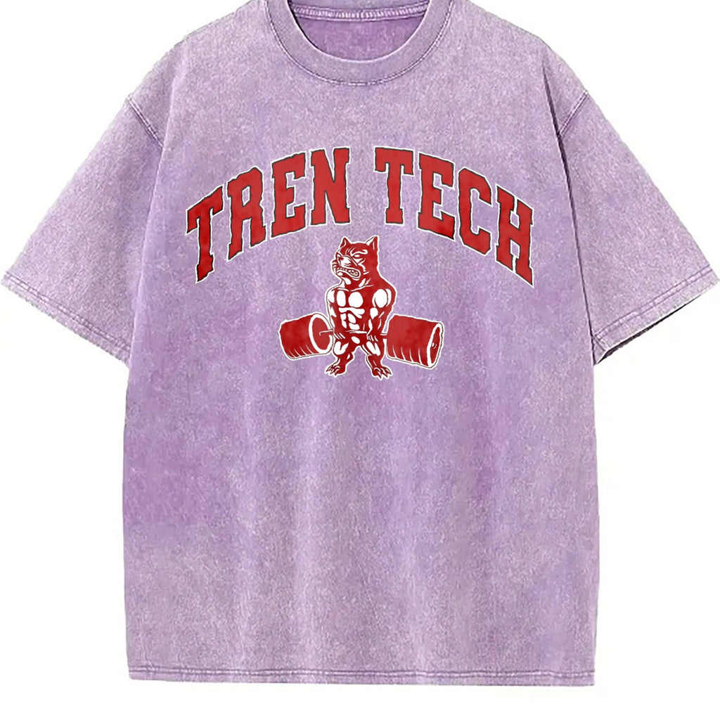 Tren Tech Muscular Bulldog Weightlifting Vintage Washed product image 6