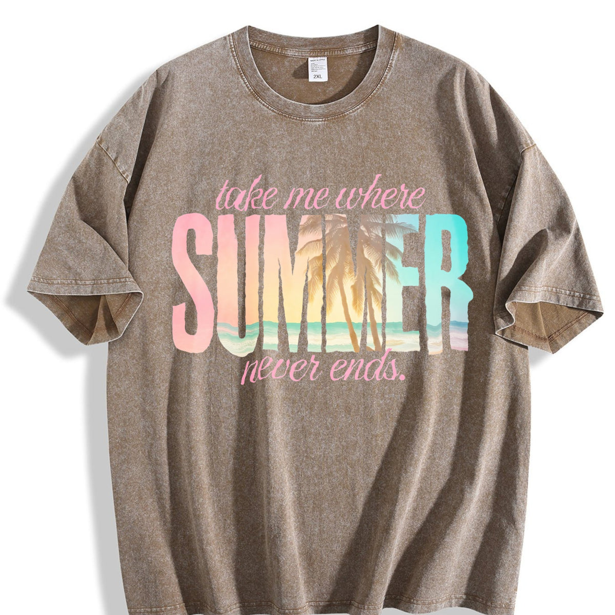 Take Me Where Summer Never Ends Vintage Washed T-Shirt product image 3