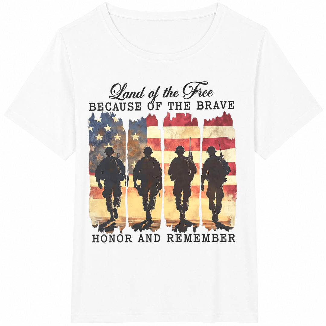 Land Of The Free Because Of Brave Cotton T-Shirt product image 2
