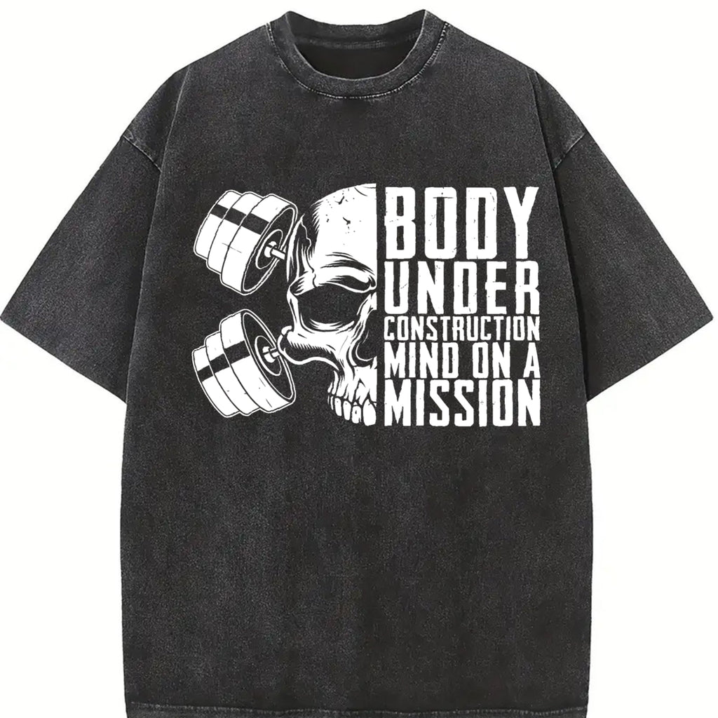 Fitness Motivational Skull & Crossed Dumbbells Vintage product image 2
