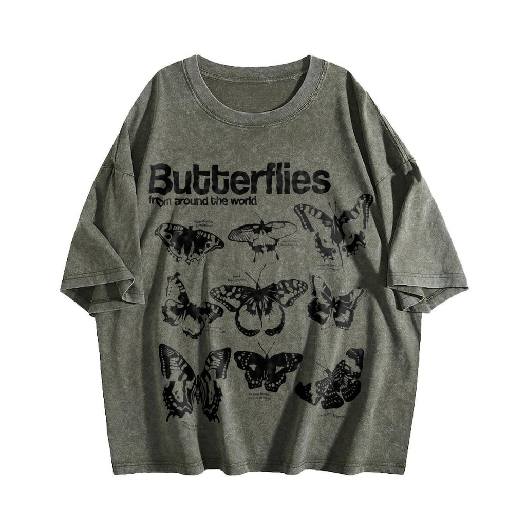 Butterflies Infographic Vintage Washed T-Shirt product image 4