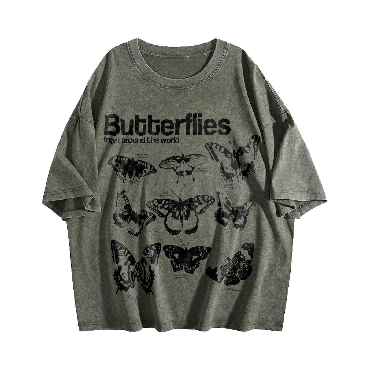 Butterflies Infographic Vintage Washed T-Shirt product image 4