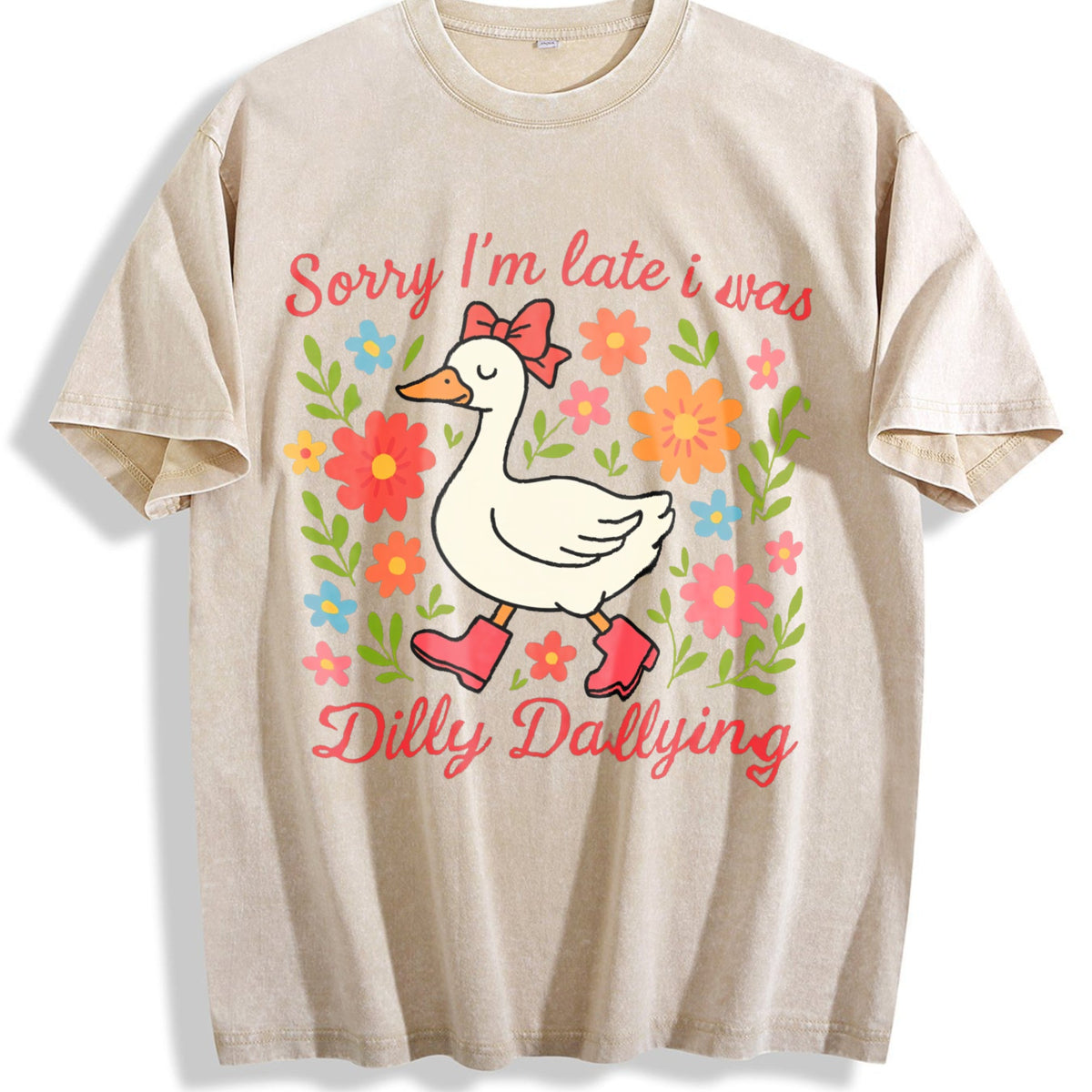 Late Duck Is Busy Vintage Washed T-Shirt product image 1