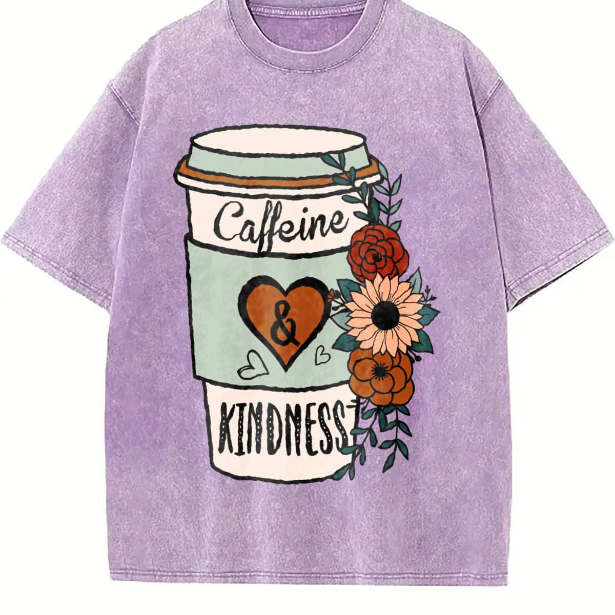 Caffeine And Kindness Vintage Washed T-Shirt product image 6