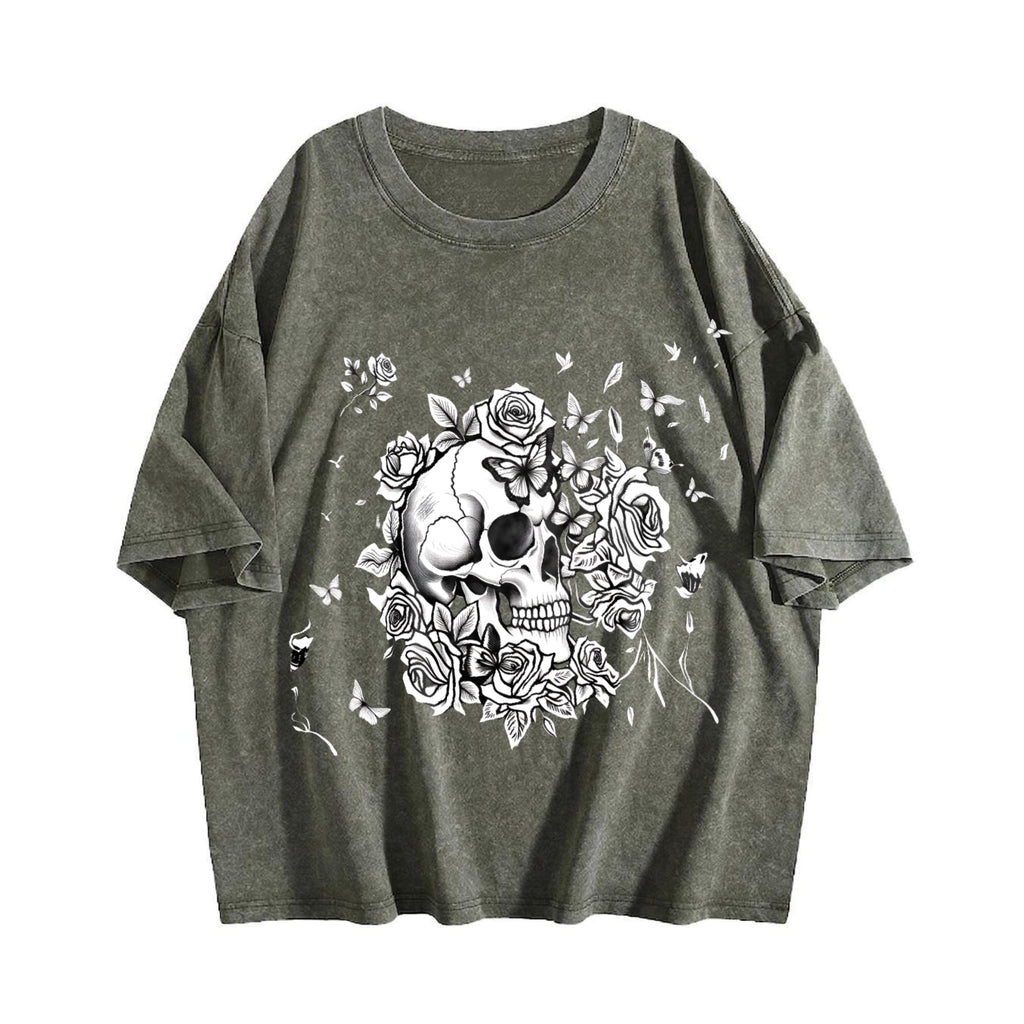 Skull Roses Butterfly Boxy Y2K Aesthetic Summer Vibes product image 4