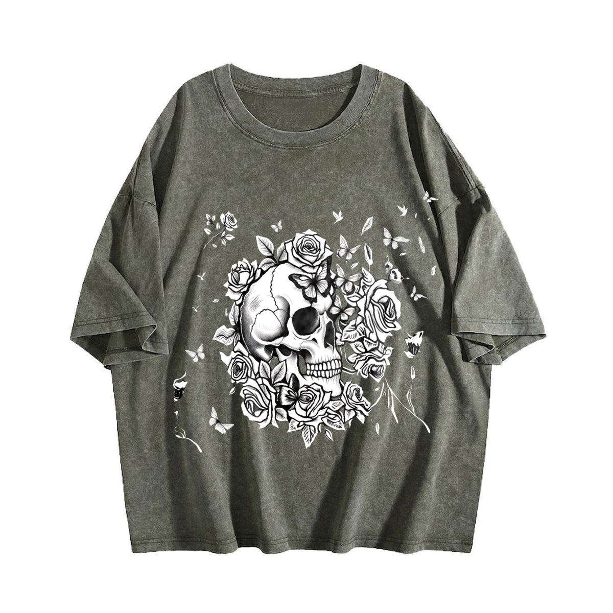 Skull Roses Butterfly Boxy Y2K Aesthetic Summer Vibes product image 4