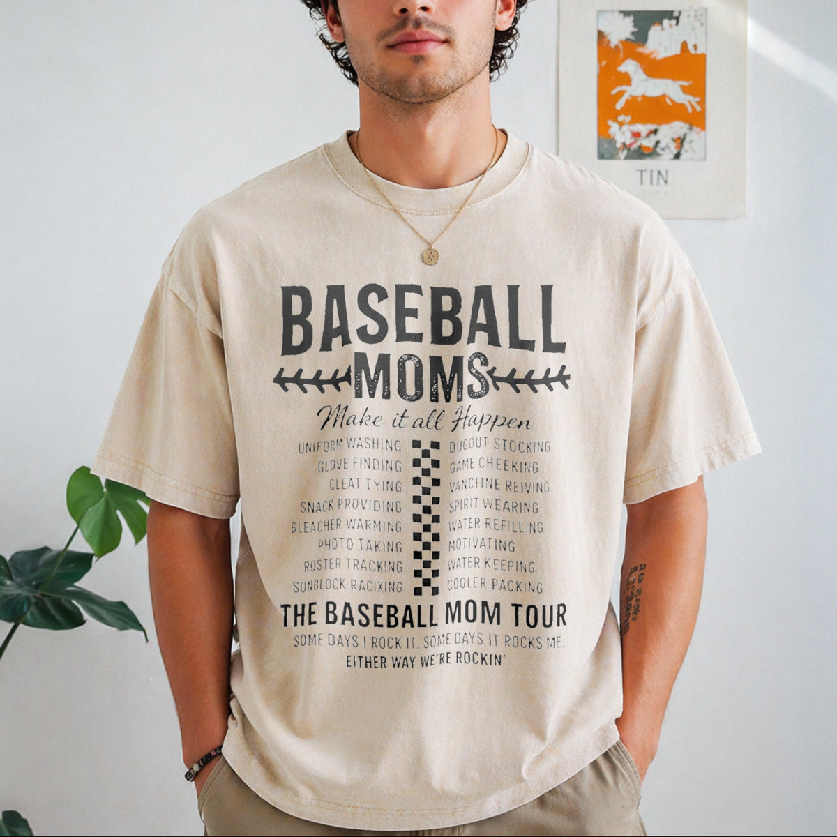 Funny Baseball Mom Vintage Washed T-Shirt product image 8