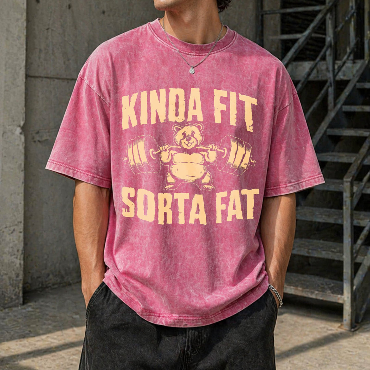 Funny Weightlifting Bear - Gym Vintage Washed T-Shirt product image 14