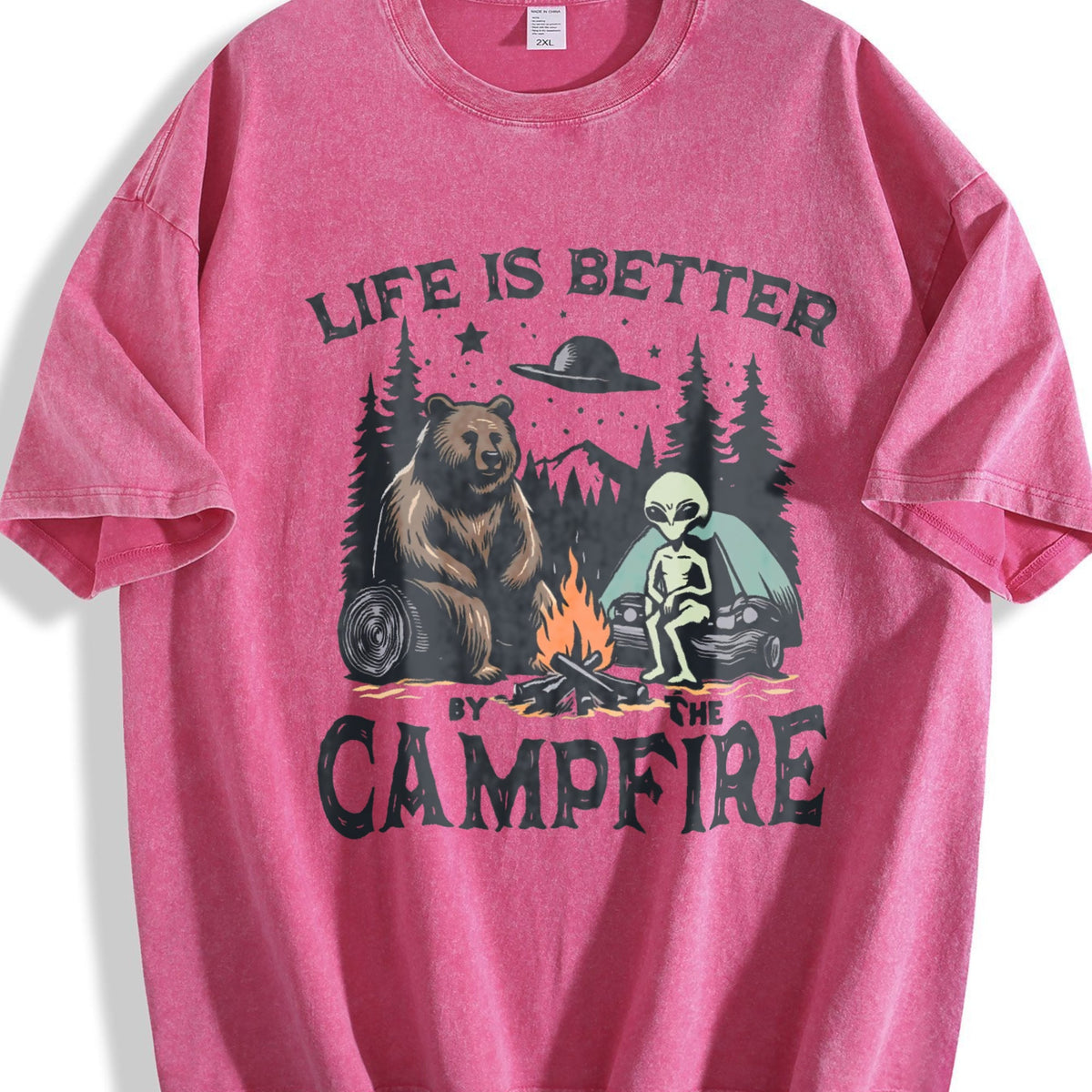Bear And Alien Life Is Better By The Campfire 90s Vintage product image 7