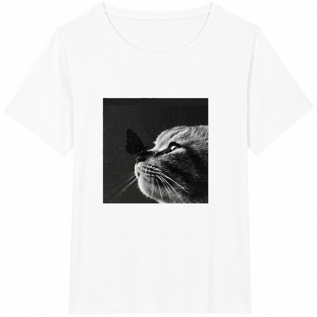 Cat Butterfly Cotton T-Shirt product image 2
