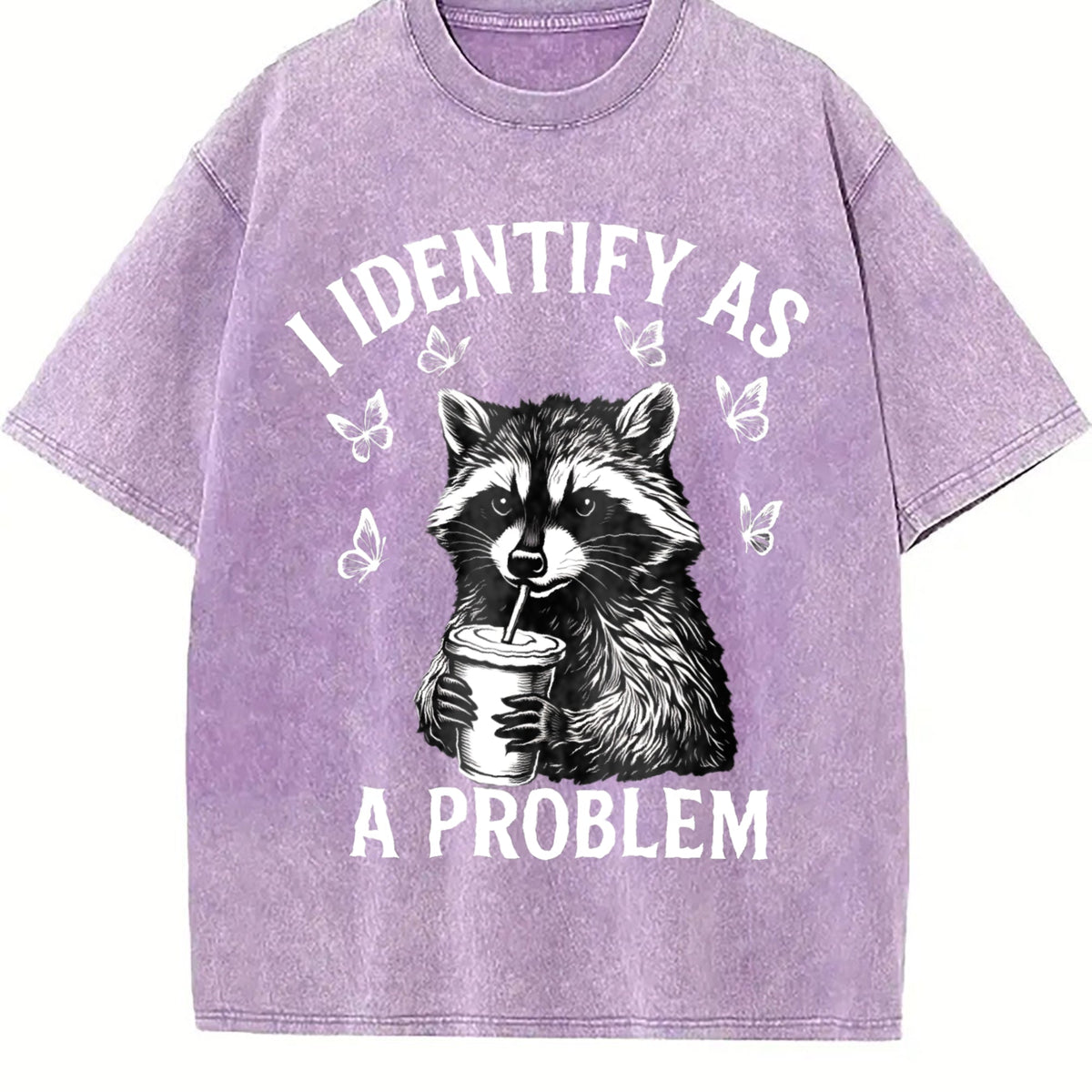 Raccoon Lover And Coffee Addict Vintage Washed T-Shirt product image 6