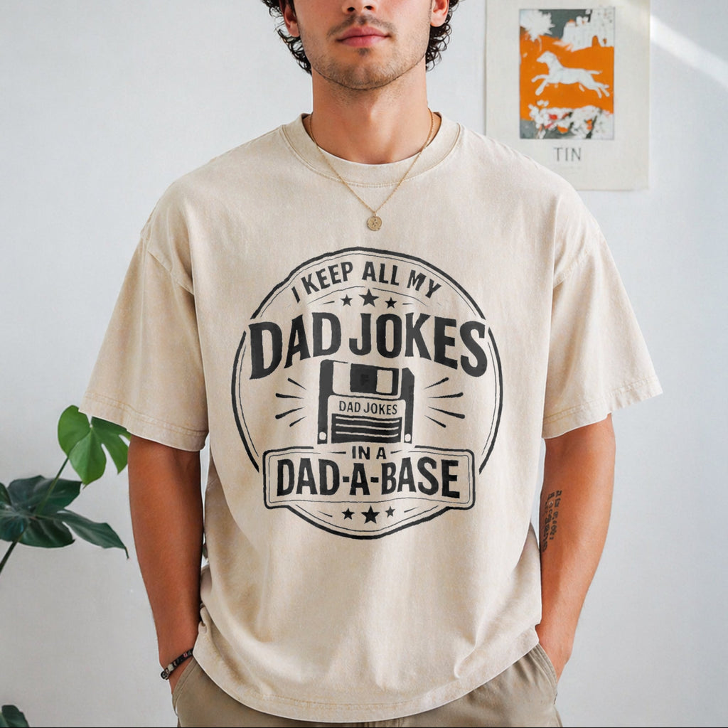 I Keep All My Dad Jokes In A Dad-a-base Vintage Washed product image 1