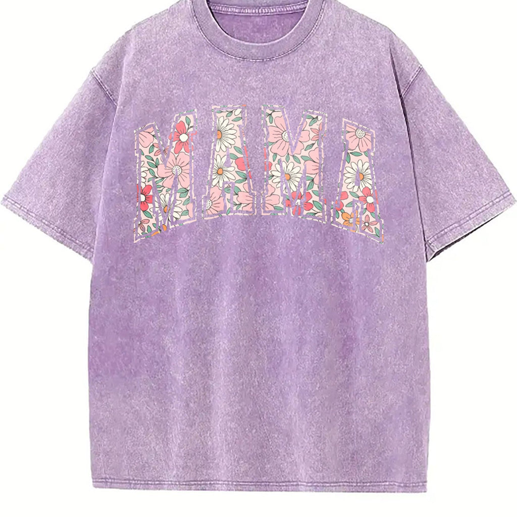 Boho Floral Mama Vintage Washed T-Shirt product image 6