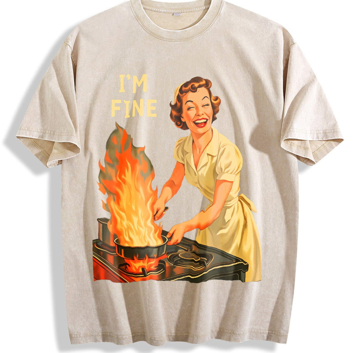 Im Fine Funny Meme Housewife Dark Humor Sarcastic Vintage product image 1