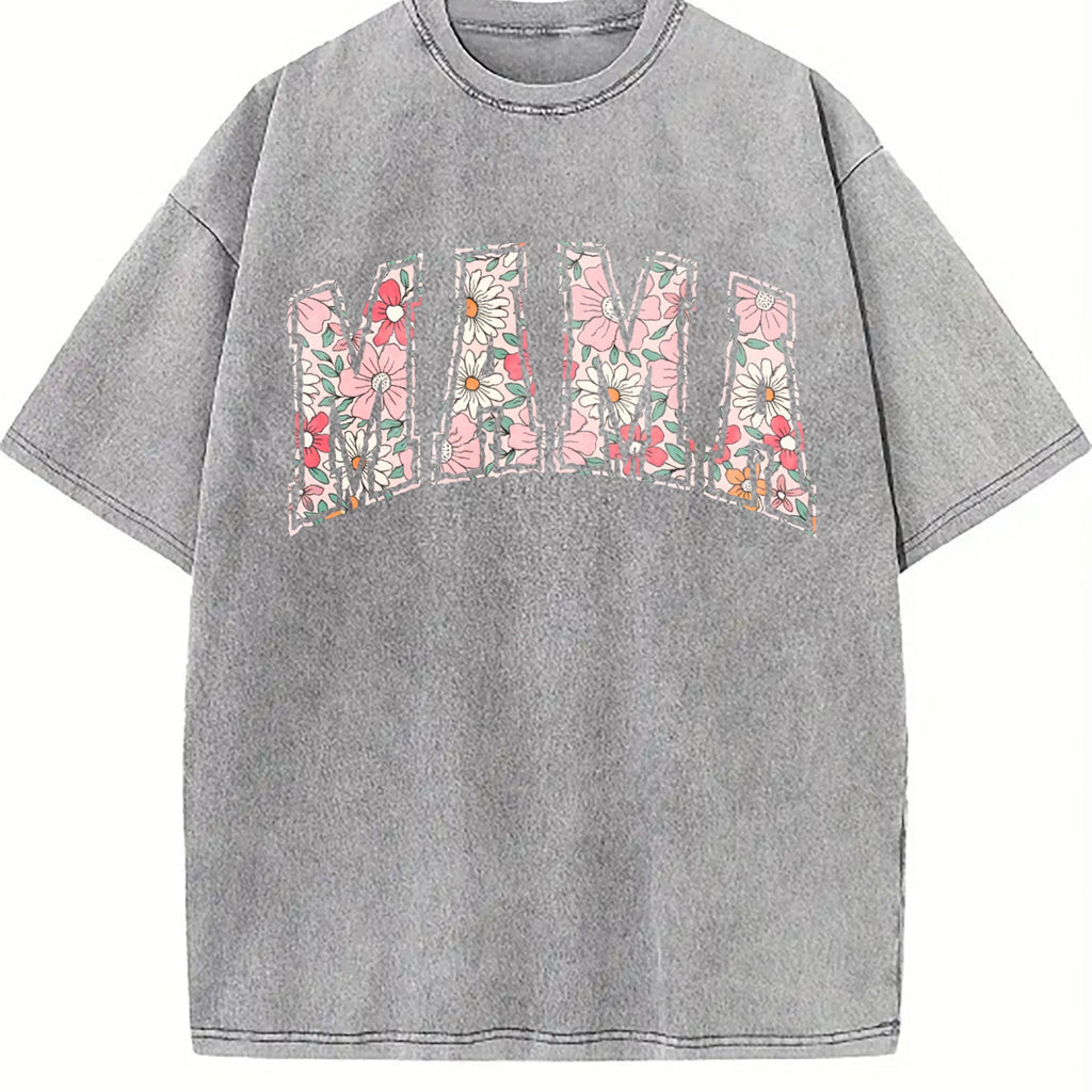 Boho Floral Mama Vintage Washed T-Shirt product image 5