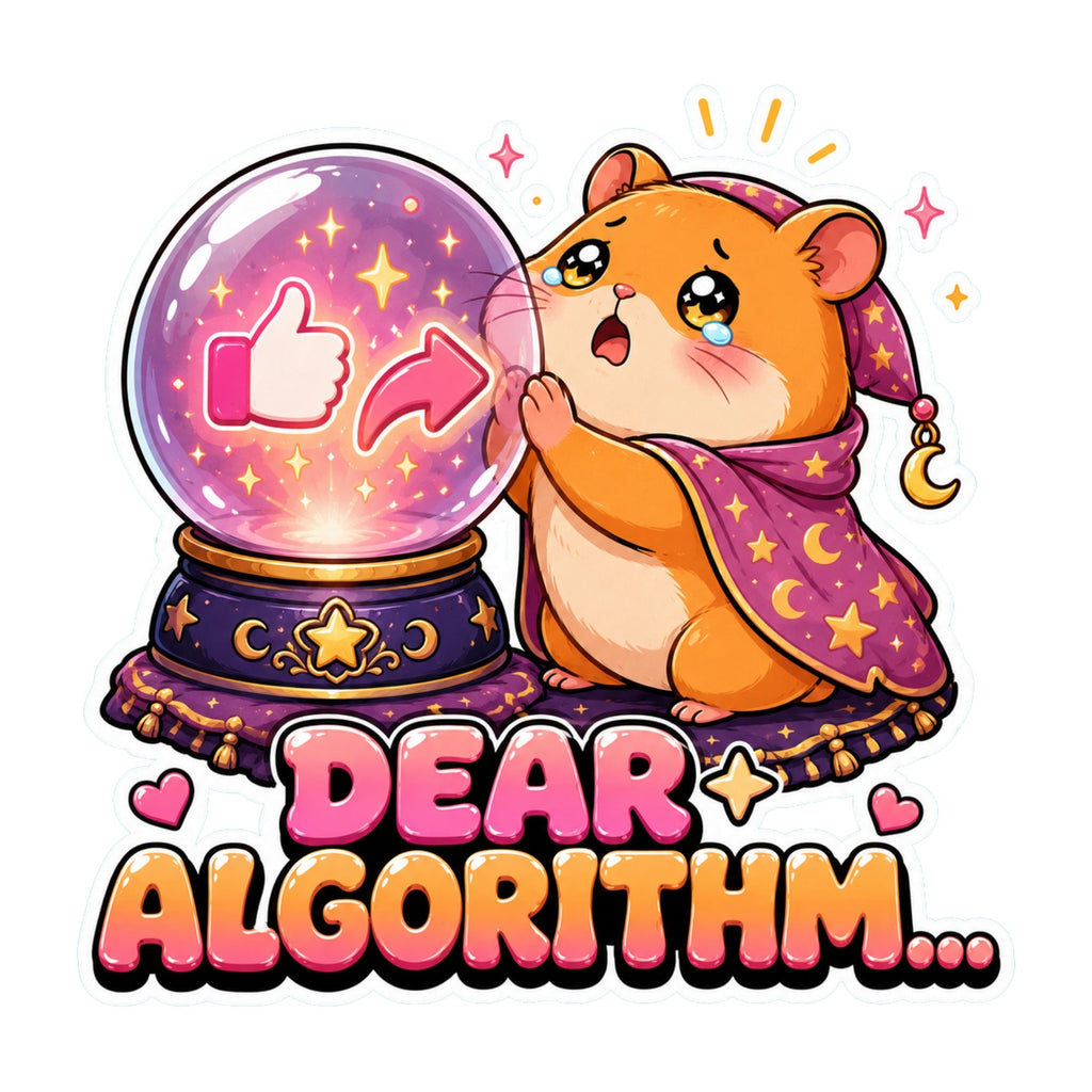 Dear Algorithm - Cute Sad Hamster Fortune Teller Social product image 3