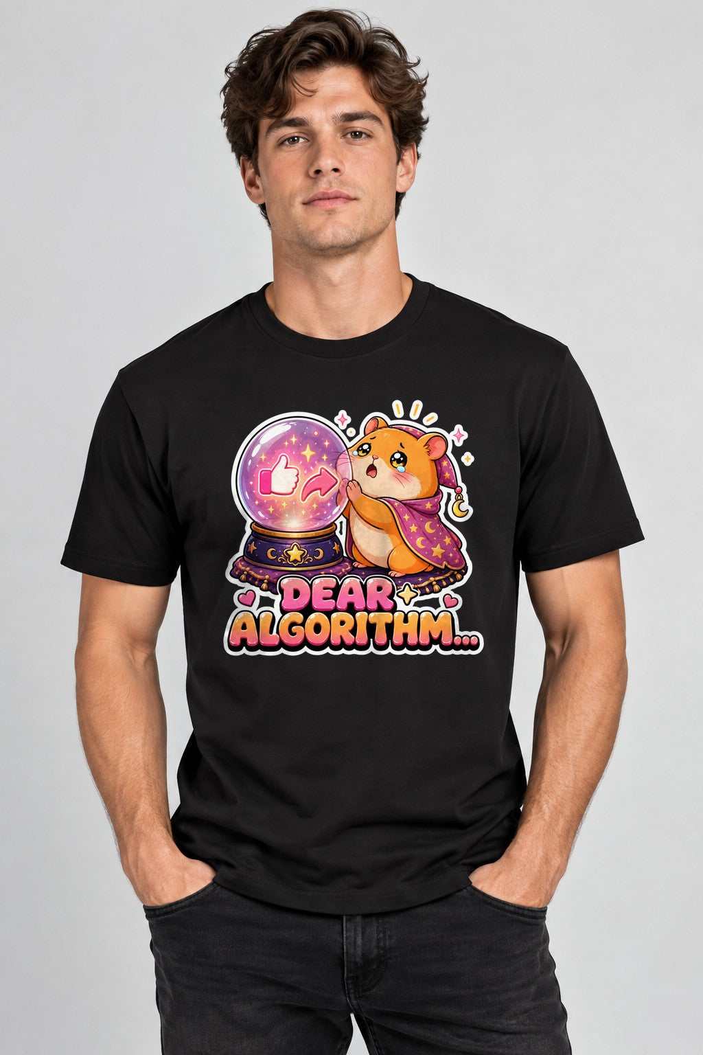 Dear Algorithm - Cute Sad Hamster Fortune Teller Social product image 2