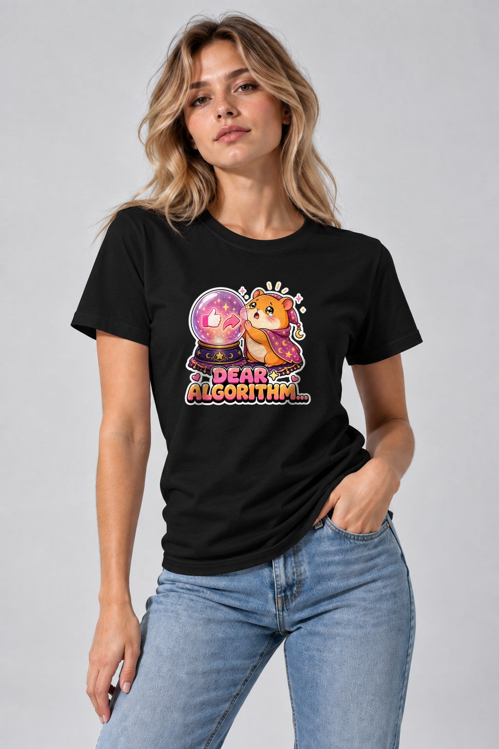 Dear Algorithm - Cute Sad Hamster Fortune Teller Social product image 2