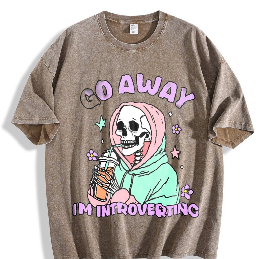 Introvert Vibes For Weekend Warriors Vintage Washed T-Shirt product image 3