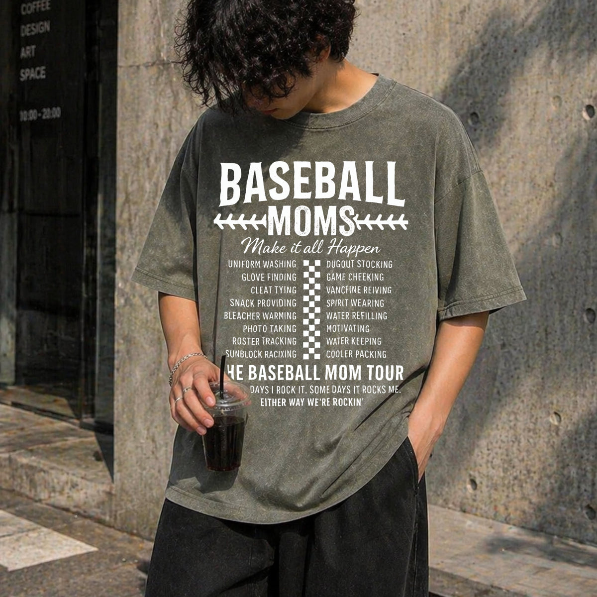 Funny Baseball Mom Vintage Washed T-Shirt product image 11