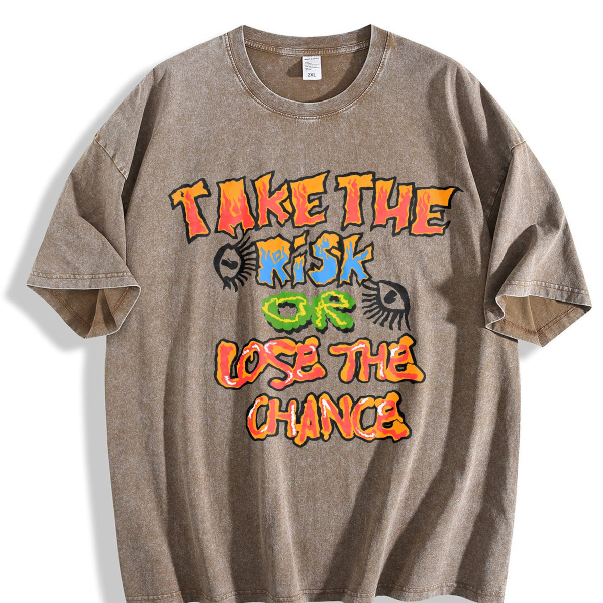 Take The Risk Graffiti Text Vintage Washed T-Shirt product image 3