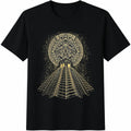 Ancient Sacred Mayan Pyramid Geometry Summer Black Cotton product image 1
