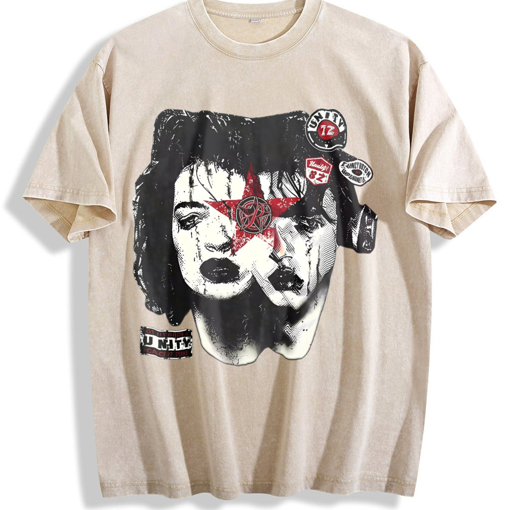 Face Gothic Vintage Washed T-Shirt product image 1