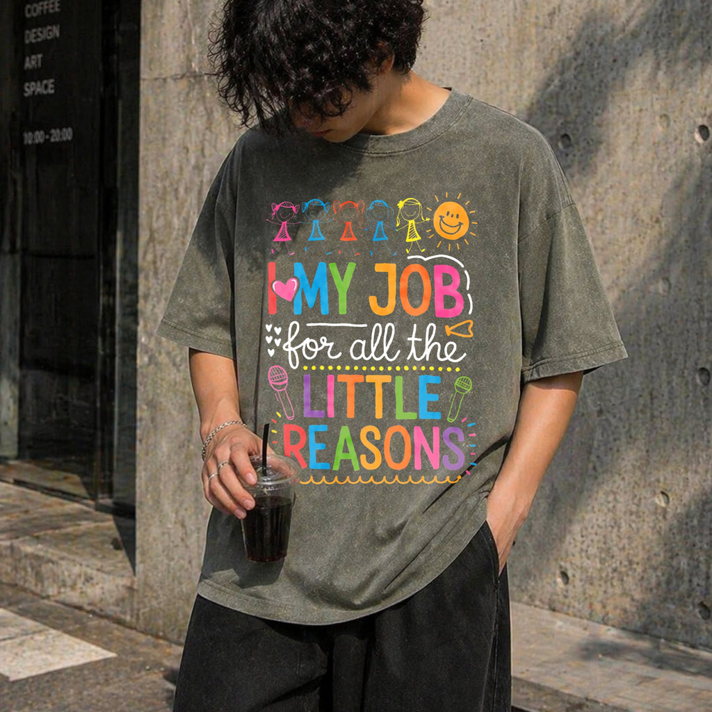 Preschool Teacher With Quote Vintage Washed T-Shirt product image 11