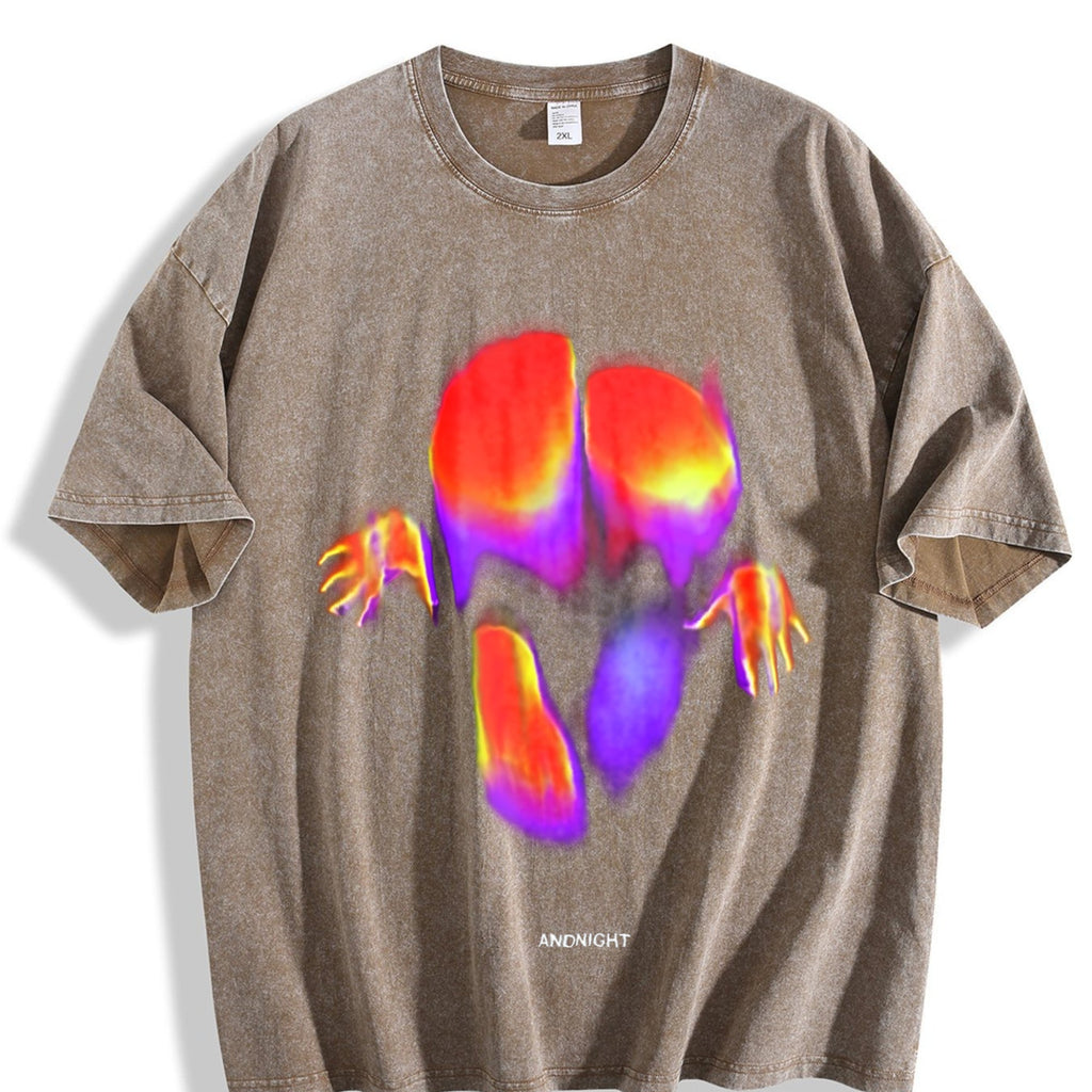 Midnight Thermal Face Art Vintage Washed T-Shirt product image 3