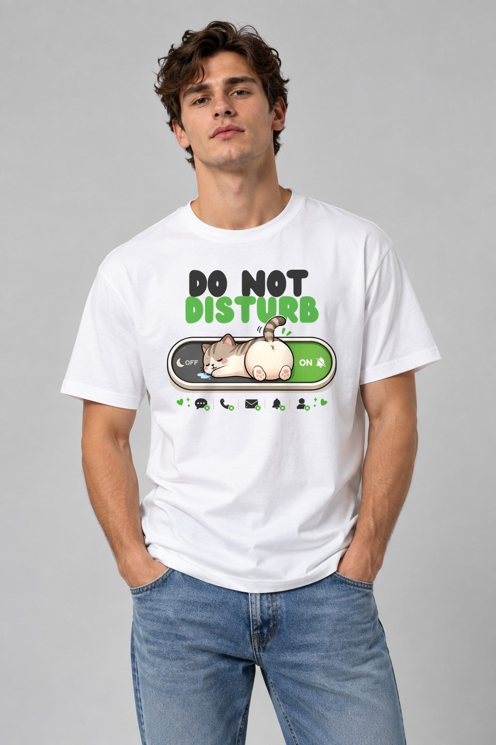 Do Not Disturb - Cute Sleeping Cat Toggle Switch Introvert product image 1