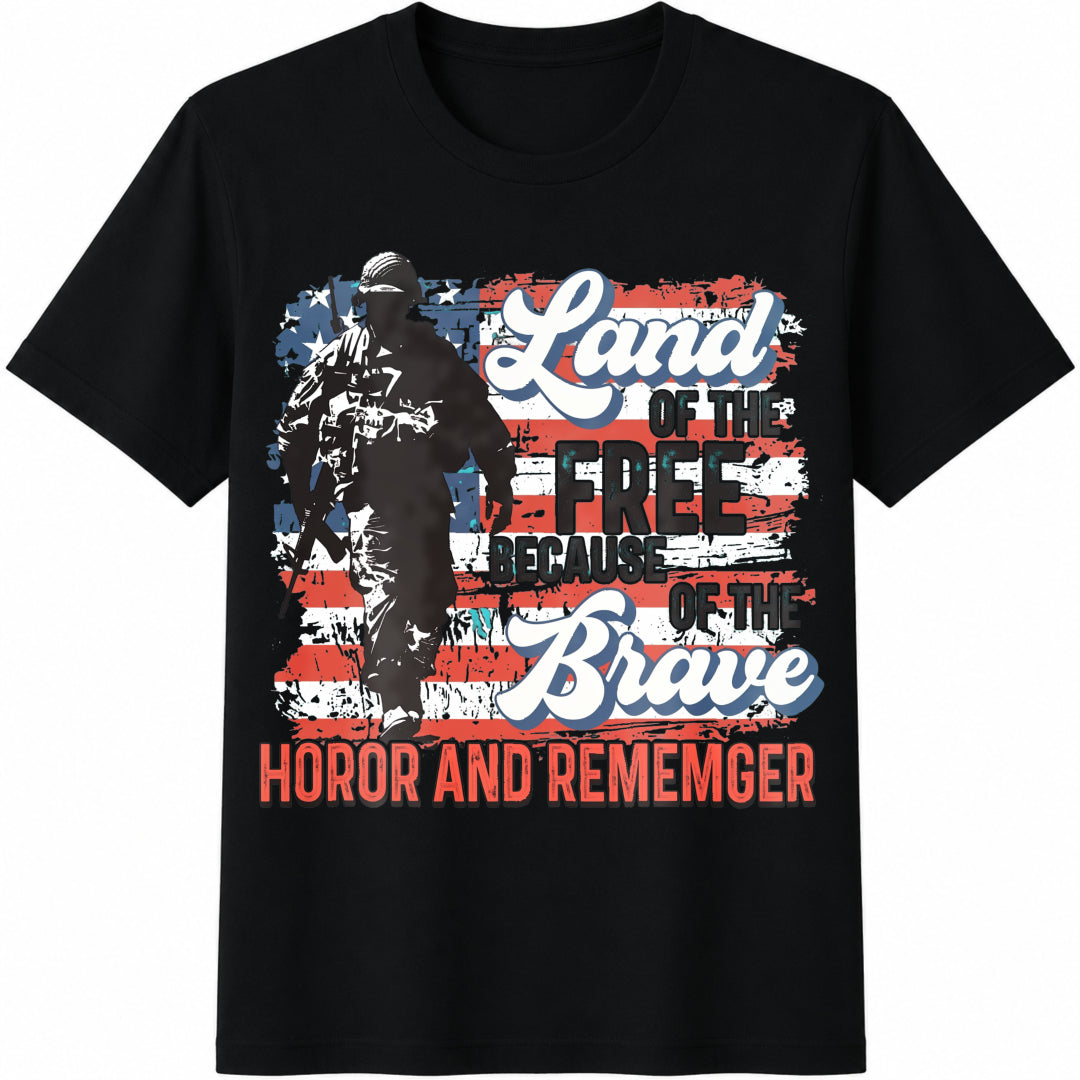 Land Of The Free Because Of Brave America Cotton T-Shirt product image 1