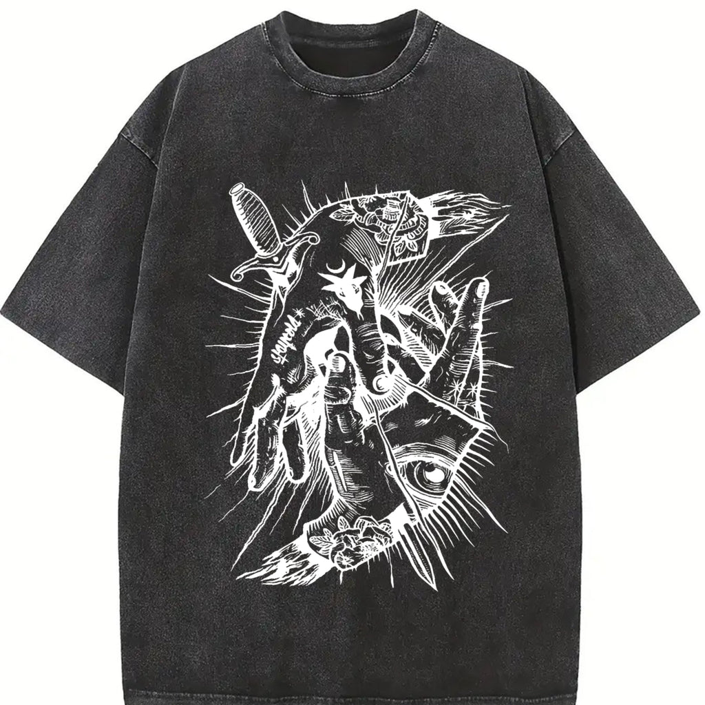 Occult Hands Eye Vintage Washed T-Shirt product image 2