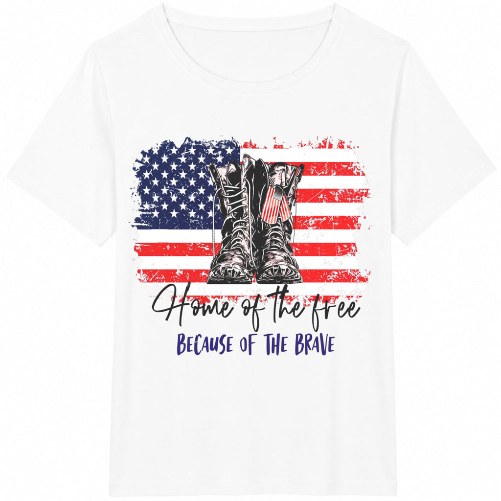 Home Of The Free Because Of Brave Cotton T-Shirt product image 2
