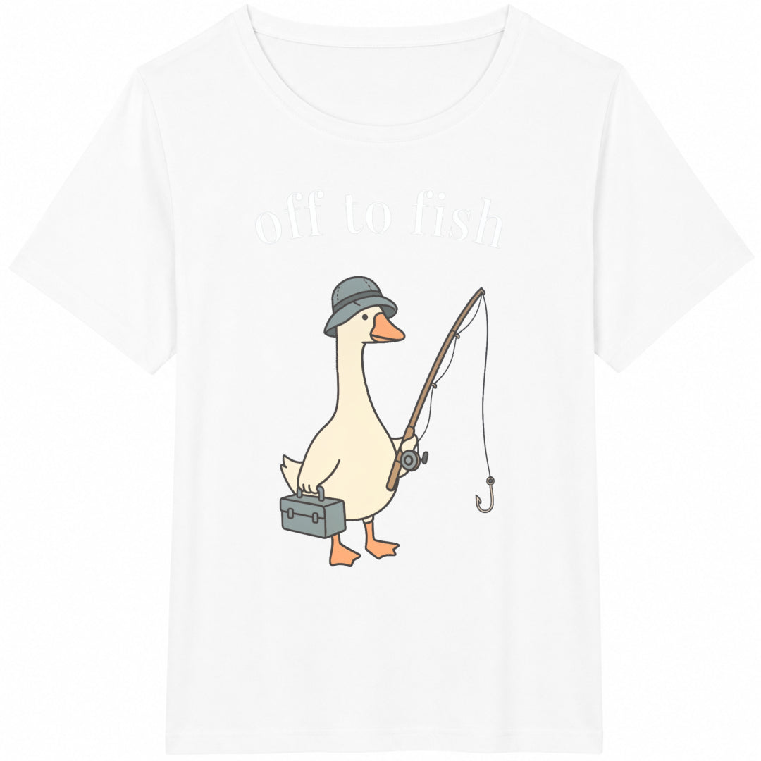 Funny Fishing Goose Cotton T-Shirt product image 2