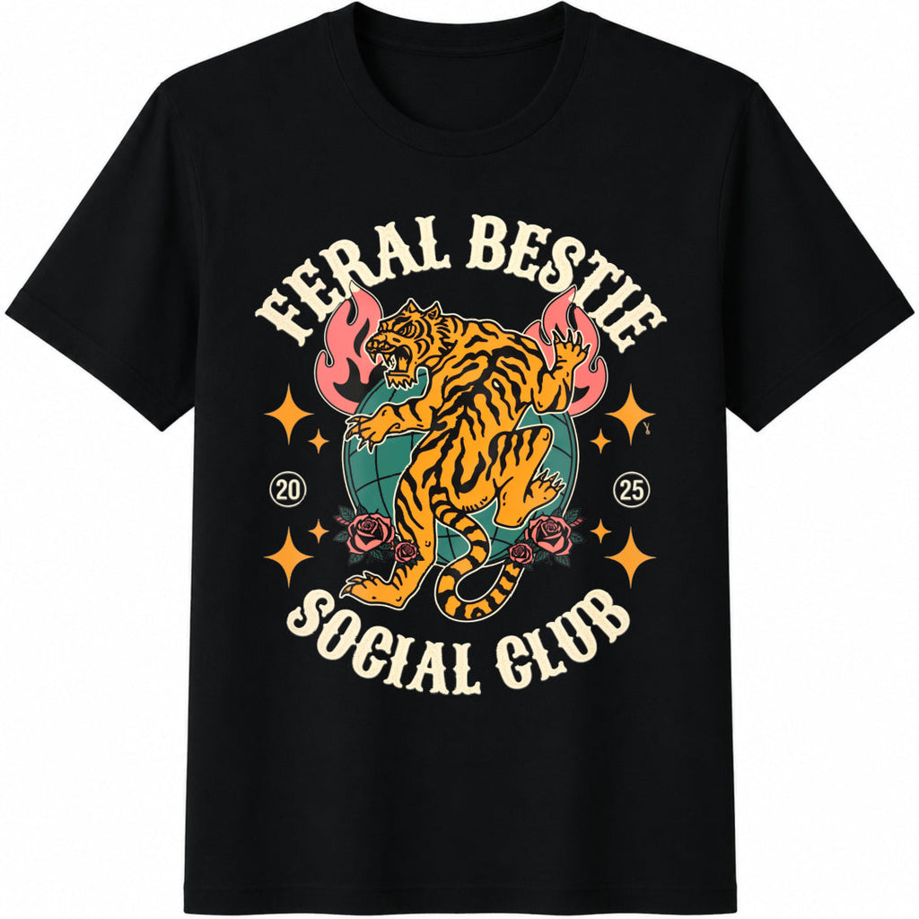 Feral Bestie Social Club Cotton T-Shirt product image 1