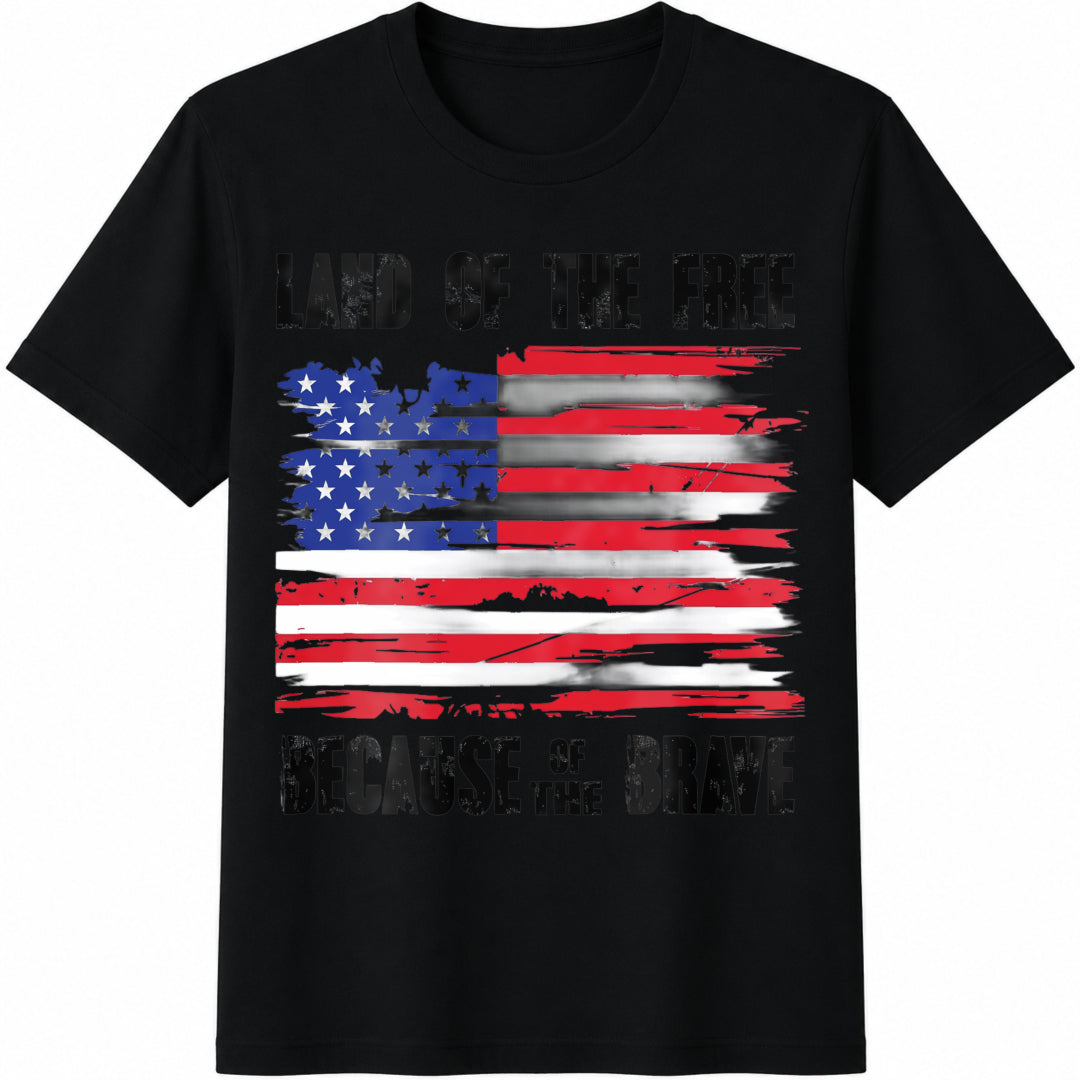 Land Of The Free Because Of Brave American Flag Cotton product image 1