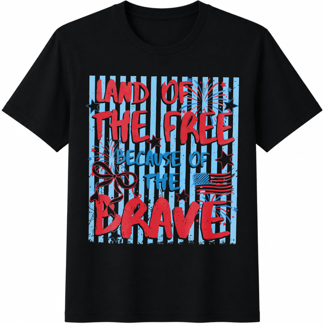 Land Of The Free Because Of Brave Cotton T-Shirt product image 1