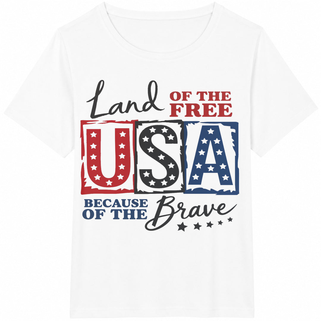 USA Land Of The Free Racerback Cotton T-Shirt product image 2