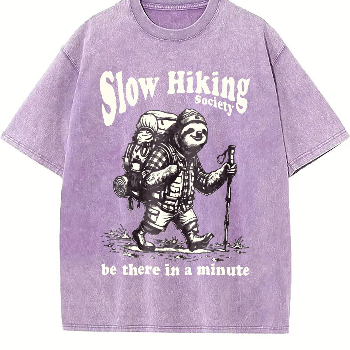 Slow Hiking Society Sloth Hiker Vintage Washed T-Shirt product image 6