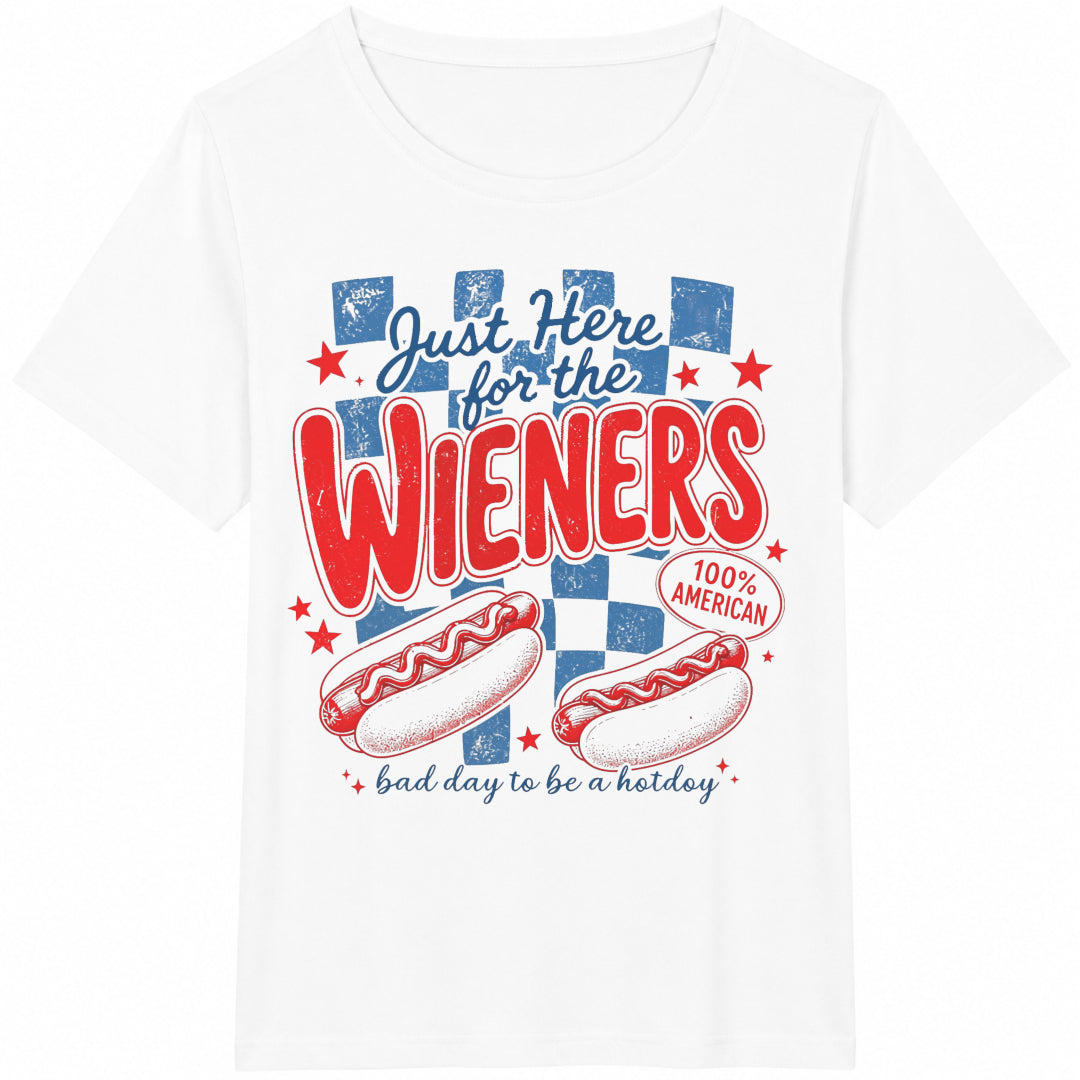 Just Here For The Wieners Cotton T-Shirt product image 2