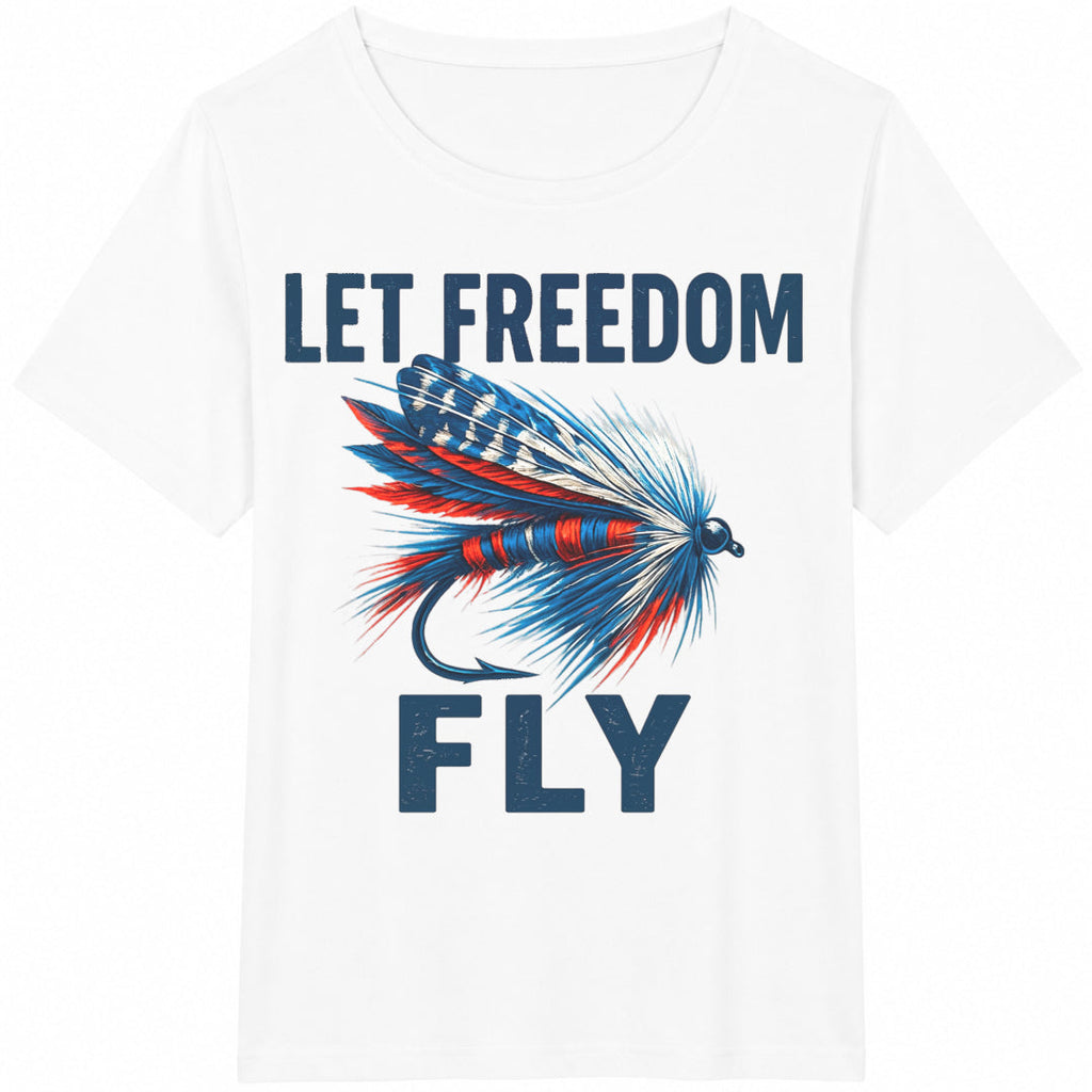 Let Freedom Fly Fishing Cotton T-Shirt product image 2