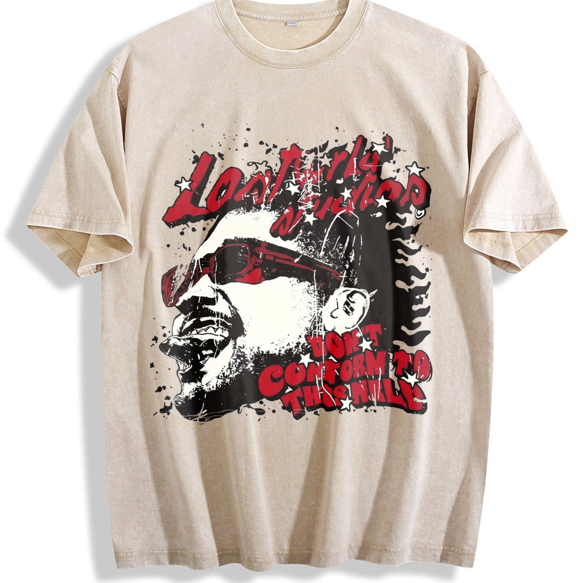 Grunge Hip Hop Man Portrait Muscle Vintage Washed T-Shirt product image 1