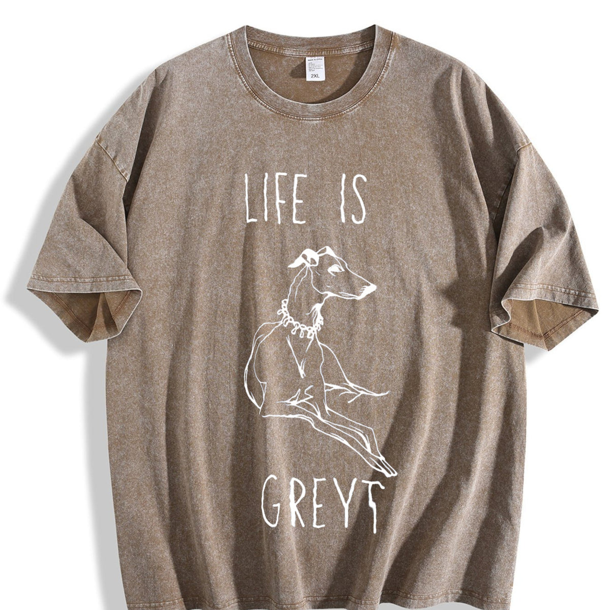 Life Is Greyt Greyhound Lover Vintage Washed T-Shirt product image 3