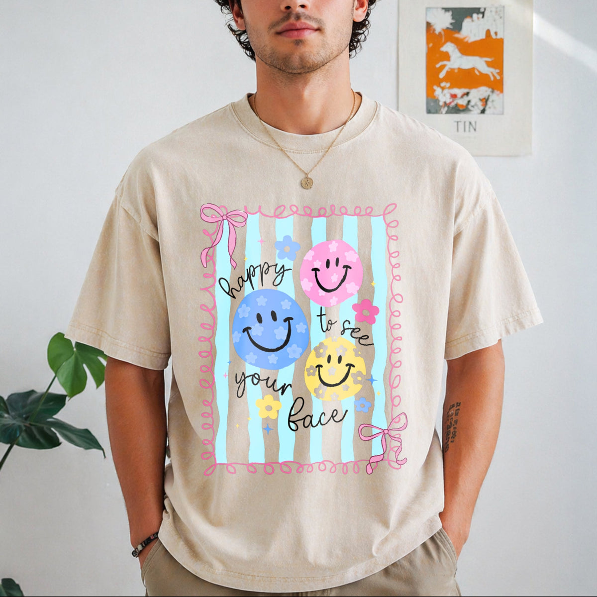 Happy To See Your Face Vintage Washed T-Shirt product image 1